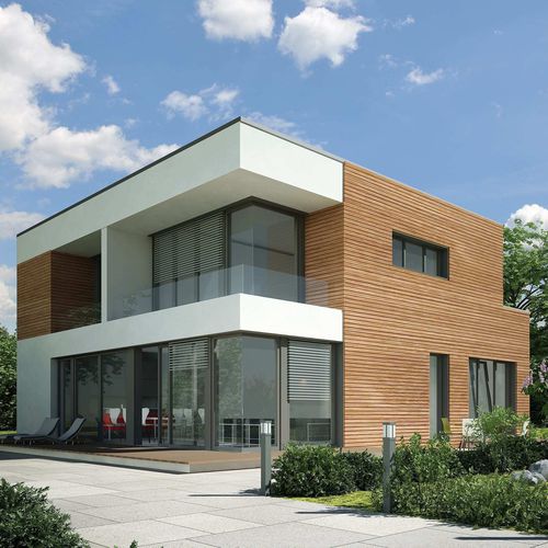 Bardage en lames - KÖMAPAN - KÖMMERLING - en PVC / rainuré / aspect bois