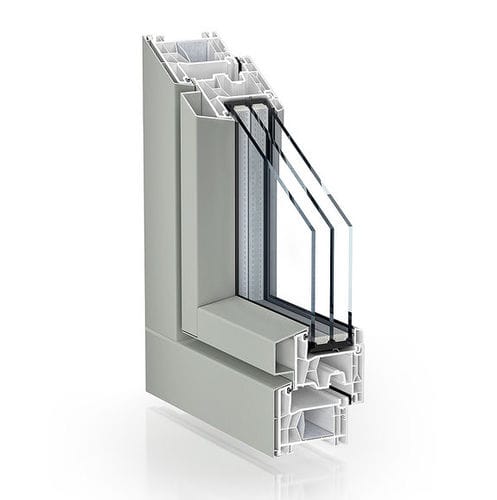 Profilé pour fenêtre en aluminium - 76 DOUBLE SEAL ALUCLIP PRO - KÖMMERLING - en PVC / en PVC-U / à isolation thermique