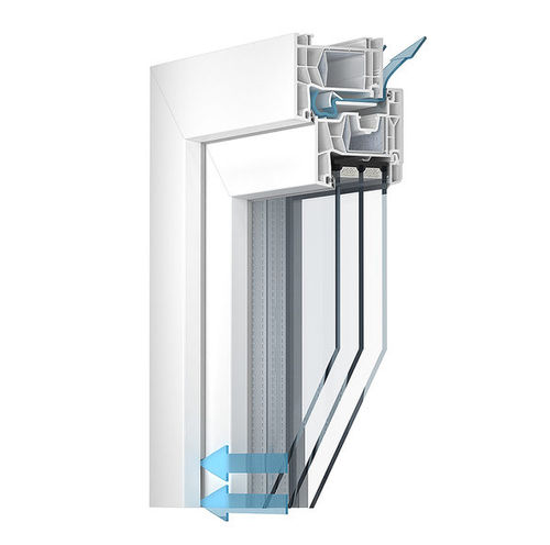 Profilé pour fenêtre en PVC - 76 DOUBLE SEAL REGEL-AIR 76 - KÖMMERLING - en PVC-U / acoustique / à isolation thermique