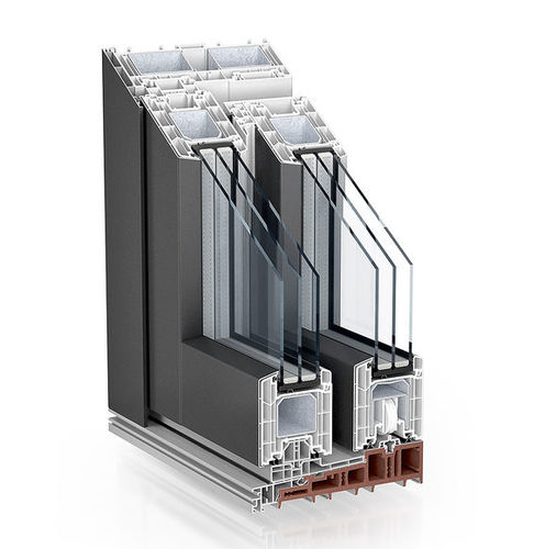 Système coulissant en aluminium - PREMIDOOR 88 ALUCLIP - KÖMMERLING - pour porte / pour porte en verre