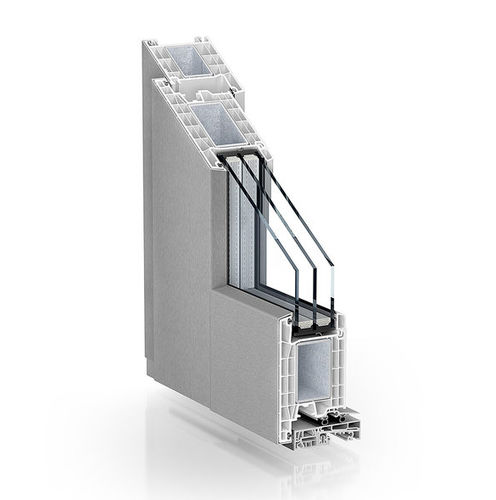Profilé pour porte aluminium - 76 RESIDENTIAL DOOR ALUCLIP OUTWARD - KÖMMERLING - en acier / en PVC / de sécurité