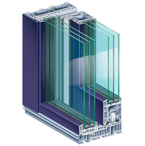 Porte d'extérieur - PREMIDOOR 76 LUX ALUCLIP - KÖMMERLING - aluminium / en PVC / coulissante