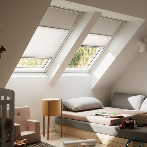 Store plissé - ROOM DARKENING - VELUX - pour fenêtre de toit / en tissu / motorisé