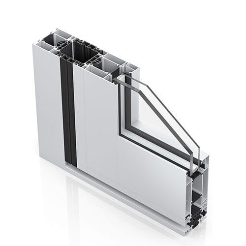 Porte avec protection des doigts - WICSTYLE 65 & 75 NG  - WICONA - d'extérieur / en aluminium / battante