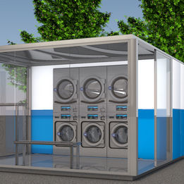 Lave-linge à chargement frontal - BLUEWASHBOX CABINET - Danube - encastrable / industriel / séchant