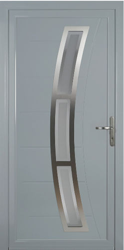 Porte d'entrée - LIGNE EXCELLENCE : MADINE - TRYBA - en aluminium / battante / vitrée