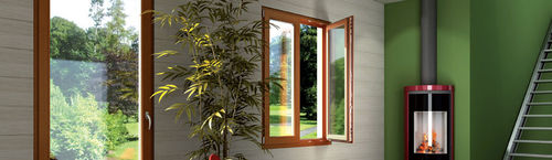 Fenêtre en bois - TB80 - TRYBA - battante / à triple vitrage / à coupure thermique