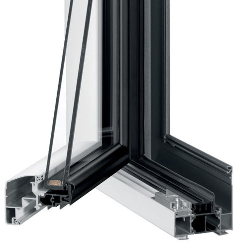 Fenêtre en aluminium - TA84 OC  - TRYBA - battante / à double vitrage / à coupure thermique