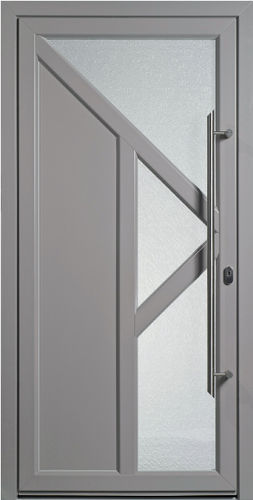 Porte d'entrée - LIGNE CRÉATIVE : EPICEA - TRYBA - en PVC / battante / vitrée