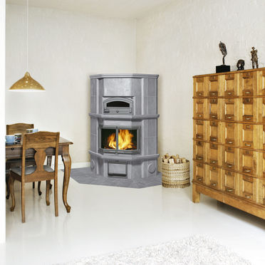 Poêle à bois - KTLU2037/91 - TULIKIVI - 50 kW - 100 kW / au sol / d'angle