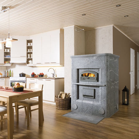 Cuisinière à bois - LU2800/13  - TULIKIVI - 4 foyers / 1 four / à nettoyage manuel