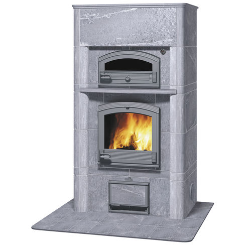 Poêle à bois - TLU1600/91 - TULIKIVI - à granulés / 50 kW - 100 kW / sur pieds