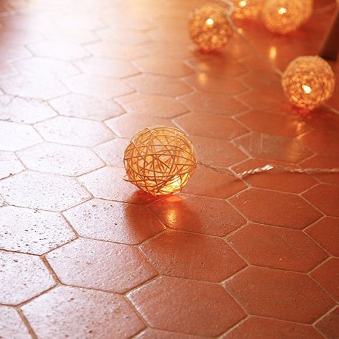 Tomette en terracotta - HEXAGON - TERRES CUITES DE RAUJOLLES - lisse / d'intérieur / de sol