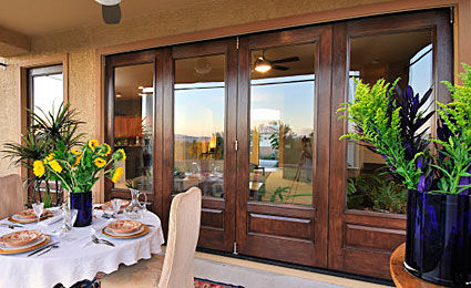 Porte-fenêtre battante - CLASSIC-CRAFT® MAHOGANY - THERMA-TRU DOORS - en fibre de verre / à double vitrage