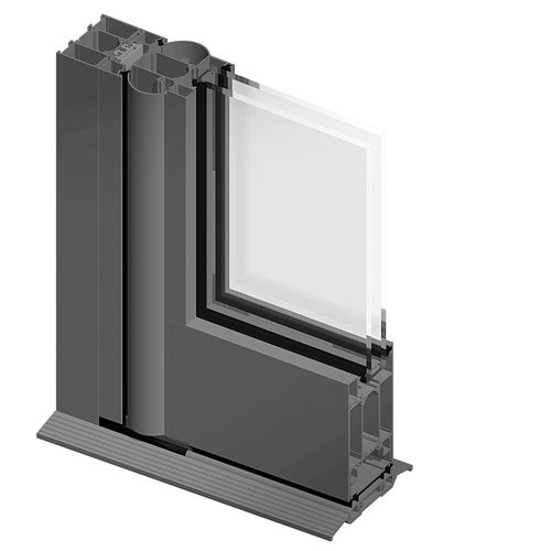 Porte d'entrée - SOLEAL 55 - TECHNAL - en verre / en aluminium / battante