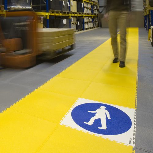 Revêtement de sol en PVC - TRAFICLINE® INDUSTRY - TLM SYSTEMS - industriel / en dalles / lisse