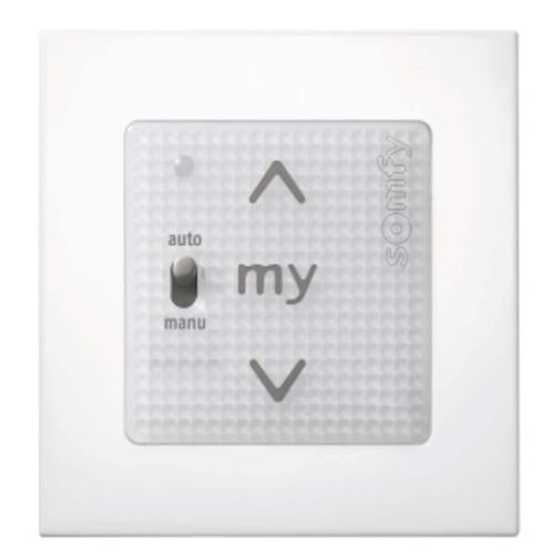 Interrupteur pour installation domotique - SMOOVE UNO IO WALL SWITCH + FRAME PURE - SOMFY - bouton poussoir / électronique / en saillie