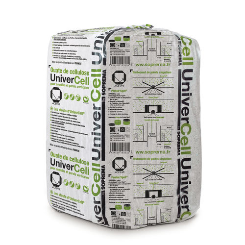 Isolant thermo-acoustique - UNIVERCELL&reg; CONFORT - SOPREMA - en ouate de cellulose / projeté / pour comble