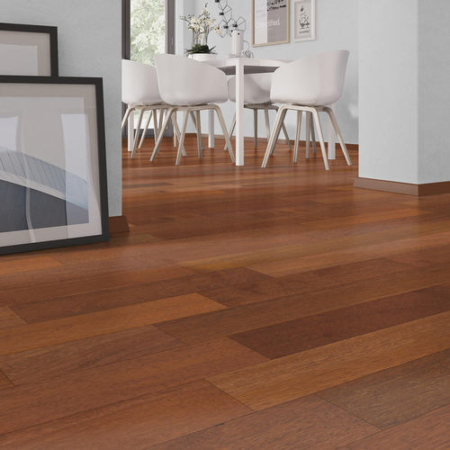 Parquet massif - Exotique Merbau Verni 15x140 - SOBOPLAC - en merbau / verni / à coller