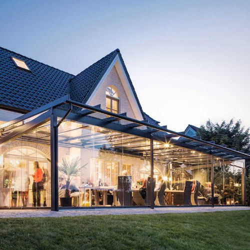 Baie vitrée pour restaurant - Proline S - SOLARLUX - coulissante / aluminium / isolante