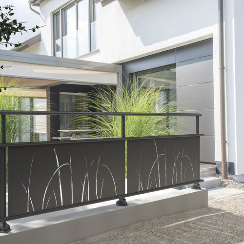Garde-corps en aluminium - Givry avec décor Estampe - SIB - en tôle perforée / découpé au laser / d'extérieur