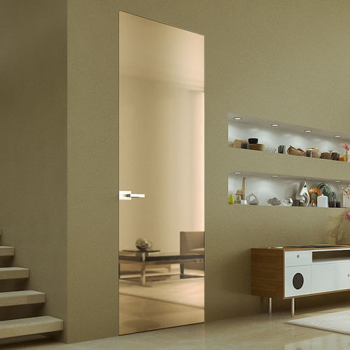 Porte d'intérieur - MIRR - SCRIGNO - en verre / en aluminium / battante
