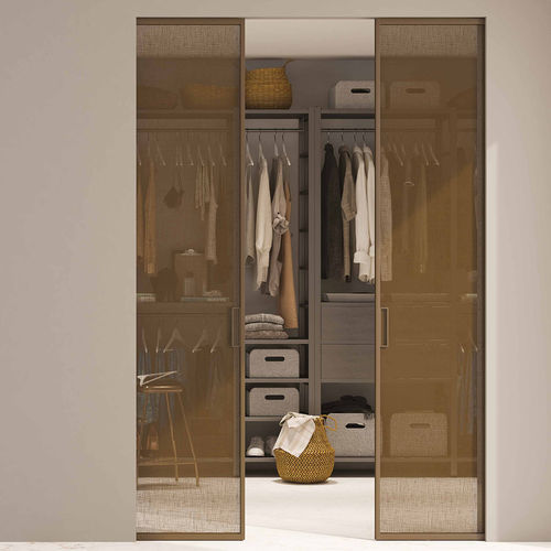 Porte d'intérieur - ACQUA SIN MARCO - SCRIGNO - en aluminium anodisé / à galandage / contemporaine