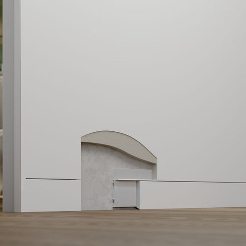 Plinthe blanche - SCRIGNO - en aluminium / rectangulaire / lumineuse