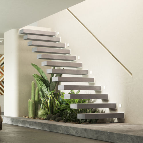 Escalier modulaire - CLOUD - SCRIGNO - droit / à marches en hêtre / structure en acier