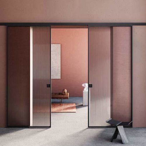 Porte d'intérieur - ACQUA - SCRIGNO - en aluminium / en verre / coulissante