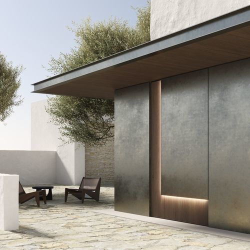 Porte blindée - AXIAL - SCRIGNO - d'extérieur / en bois / en aluminium