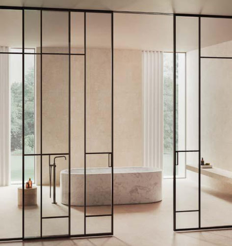 Porte d'intérieur - GARBINA - SCRIGNO - en aluminium / en verre / coulissante