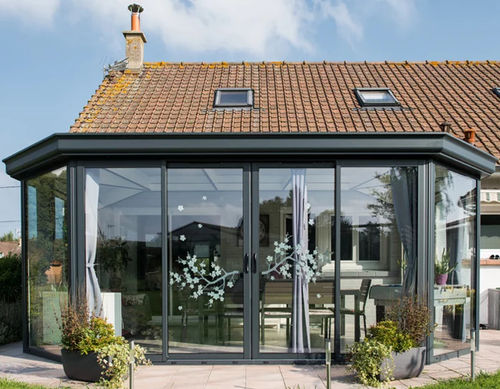 Véranda en verre - 7700 - Sepalumic - en aluminium / à portes coulissantes / avec isolation thermique