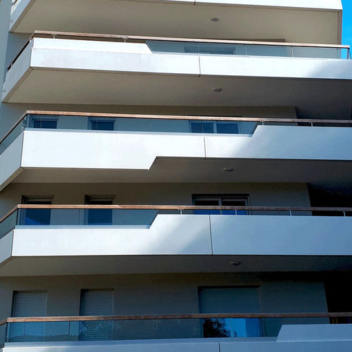 Garde-corps en aluminium - SABCO 8050 - SADEV - à panneaux en verre / d'extérieur / pour balcon