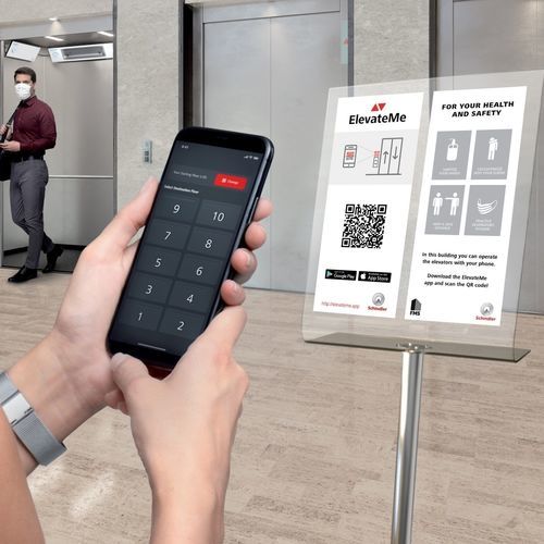 Application mobile de gestion de contrôle d'accès et de sécurité - ELEVATEME - Schindler - pour ascenseur / Androïd / iOS