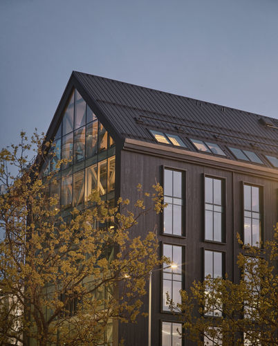 Mur-rideau en panneaux préfabriqués - TIMBERWALL 50 - Reynaers Aluminium - ossature autoportante / avec cadre en aluminium / en bois