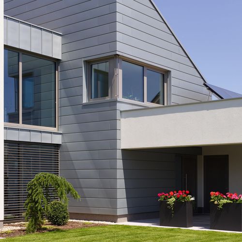 Bardage en panneaux - REVEAL - RHEINZINK - en zinc / à emboîtement / durable
