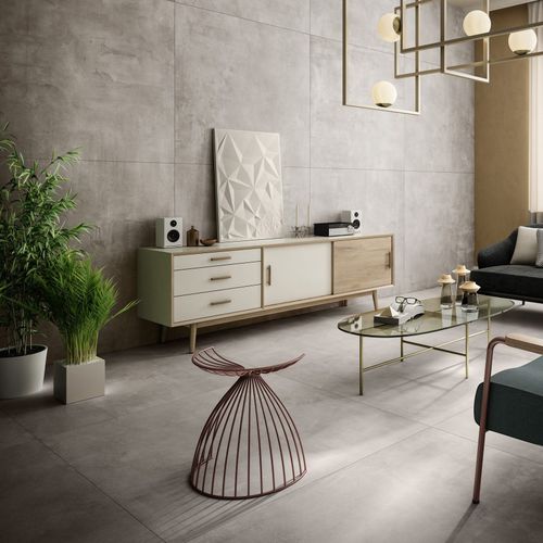 Carrelage en porcelaine - MAXIMUS BASIC CONCRETE XL - RAK Ceramics - mat / d'intérieur / mural