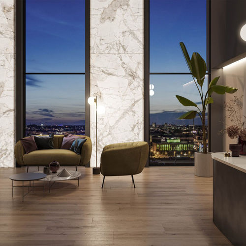 Carrelage en porcelaine - LUCE - RAK Ceramics - brillant / d'intérieur / de salon