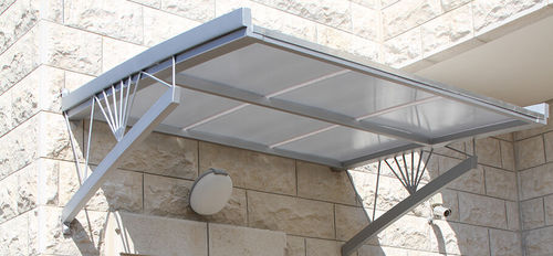 Auvent d'entrée - POLYGAL - en métal / en polycarbonate / plat