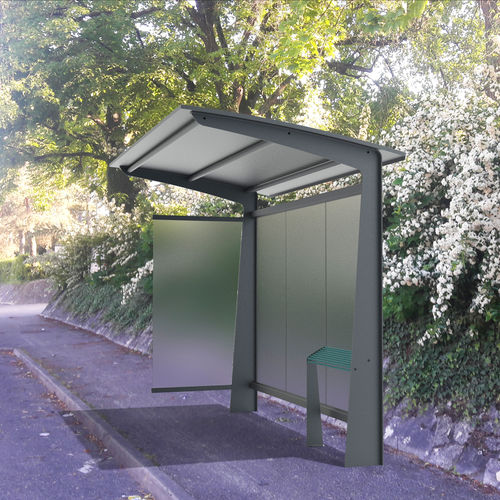 Abribus en acier - TUB - POLYMOBYL - en verre trempé