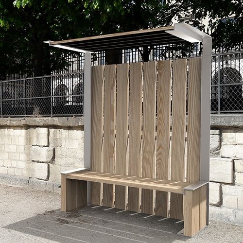 Abribus en acier - NUT - POLYMOBYL - en bois / avec banc
