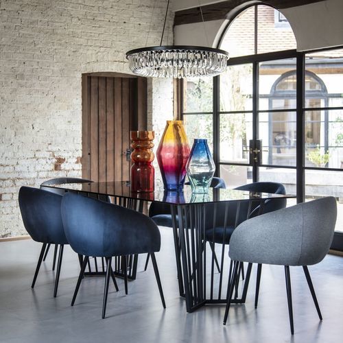 Chaise vintage - LANGLEY - Marston & Langinger - d'intérieur / en velours / avec piètement en métal