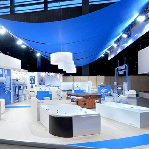 Plafond tendu en aluminium - DROP GONDOLA® - PROCÉDÉS CHÉNEL INTERNATIONAL - en acier / en papier / en îlot
