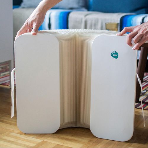 Tabouret contemporain - STOOLY - PROCÉDÉS CHÉNEL INTERNATIONAL - en tissu / avec piètement en carton / piètement central