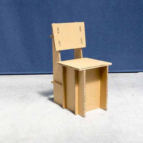 Chaise design - VANVES - PROCÉDÉS CHÉNEL INTERNATIONAL - d'intérieur / en carton / avec piètement en carton
