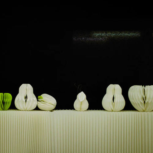 Sculpture en papier - HONEYCOMB DROP FRUIT - PROCÉDÉS CHÉNEL INTERNATIONAL - suspendue / à poser / pour établissement public