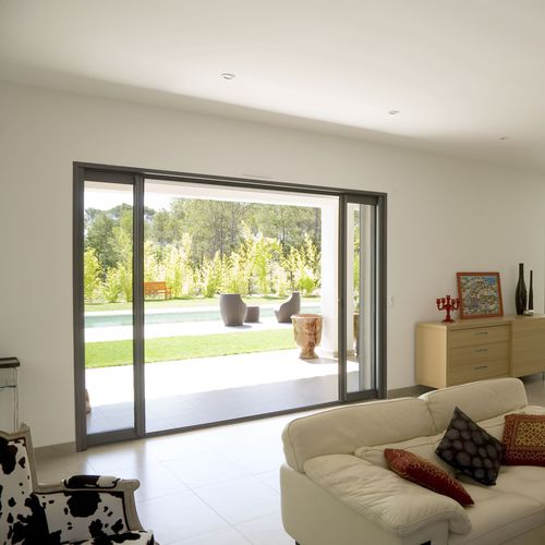 Baie vitrée coulissante - DZAO® - PROFILS SYTEMES - en aluminium / à double vitrage / 2 vantaux