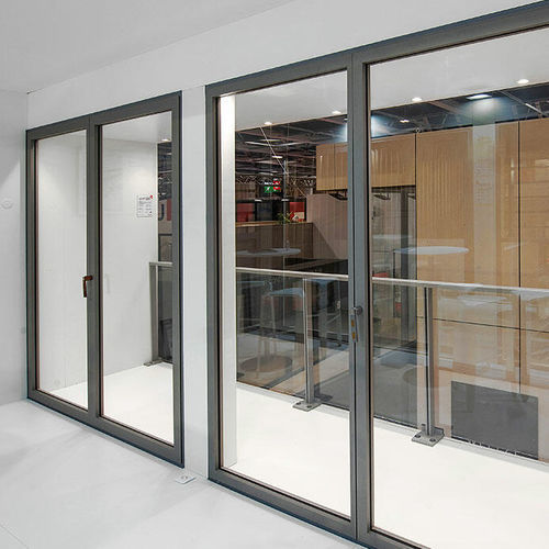 Fenêtre aluminium - DZAO 113M - PROFILS SYTEMES - battante / 2 vantaux / grise