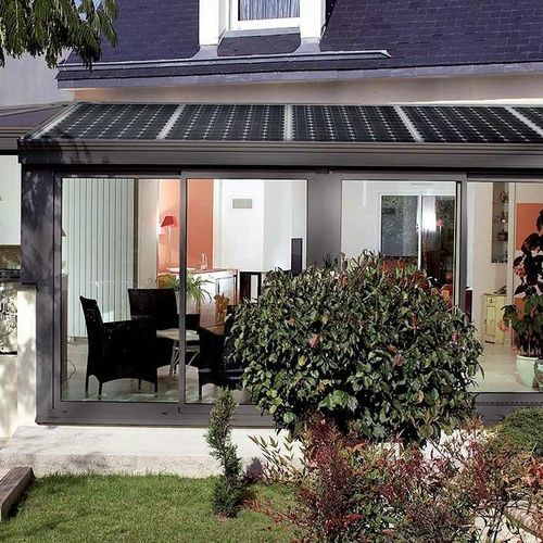Véranda en verre - WALLIS&ENERGY - PROFILS SYTEMES - en aluminium / avec panneaux photovoltaïques intégrés